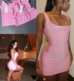 Bandage pink dress