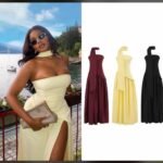 Corset gown with scarf